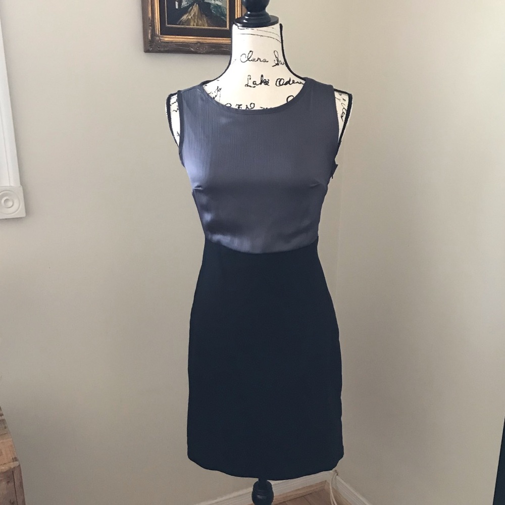 Black and grey colour block dress
